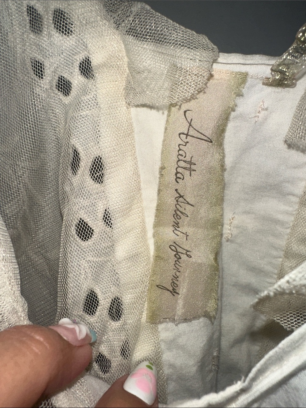 Aratta silent journey Born on Sunday Ruffled Eyelet Peplum Blouse in Cream - Picture 9 of 10